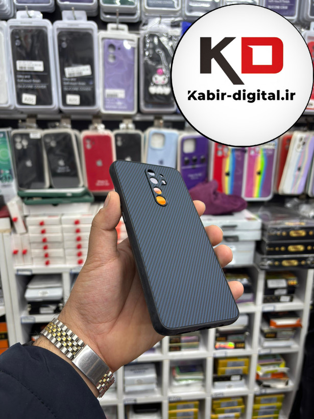 قاب گوشی Note 8 pro شیائومی Hatching Case سیلیکونی طرح هاشور ایربگ دار محافظ لنز دار سرمه ای