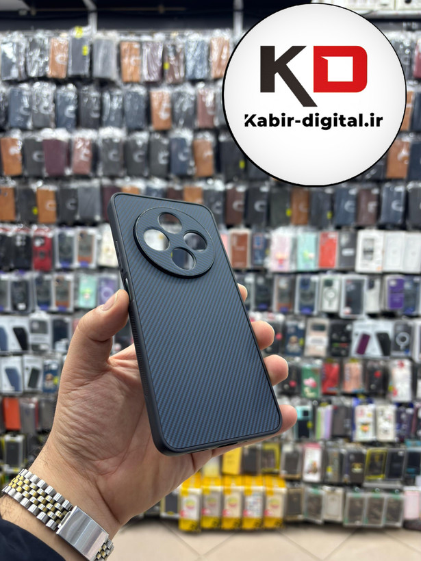 قاب گوشی Redmi 14c / Redmi A4 / POCO C75 شیائومی Hatching Case سیلیکونی طرح هاشور ایربگ دار محافظ لنز دار سرمه ای
