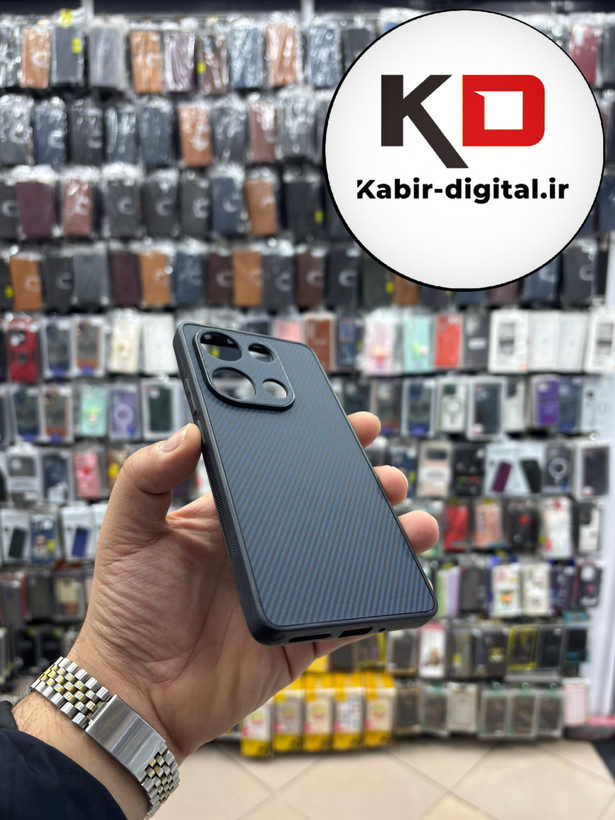 قاب گوشی Redmi Note 13 Pro 4g / POCO M6 pro شیائومی Hatching Case سیلیکونی طرح هاشور ایربگ دار محافظ لنز دار