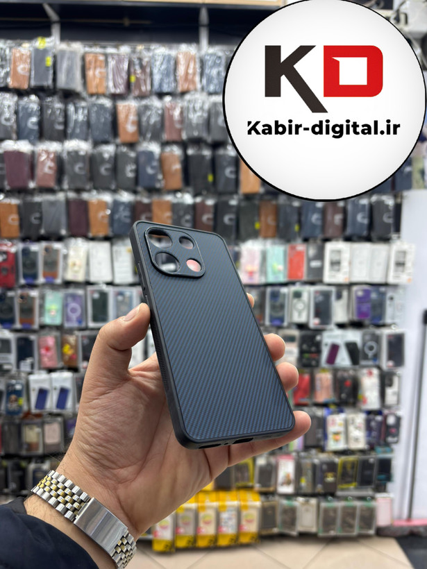 قاب گوشی Redmi Note 13 Pro 4g شیائومی Hatching Case سیلیکونی طرح هاشور ایربگ دار محافظ لنز دار