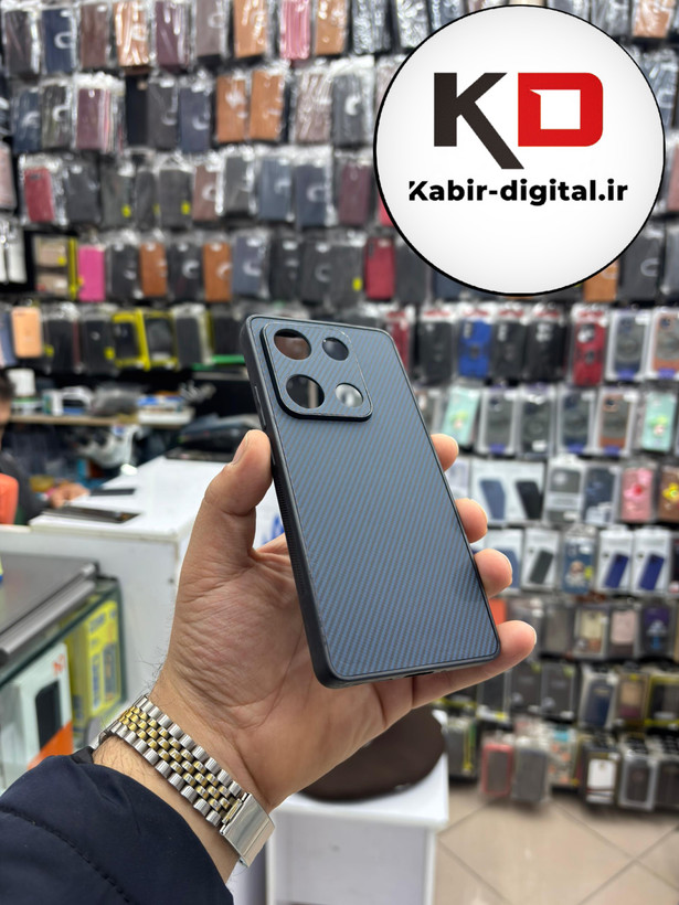 قاب گوشی Redmi Note 14s شیائومی Hatching Case سیلیکونی طرح هاشور ایربگ دار محافظ لنز دار