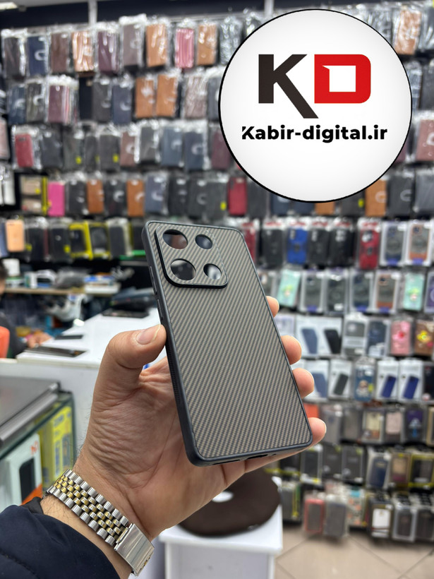 قاب گوشی Redmi Note 14s شیائومی Hatching Case سیلیکونی طرح هاشور ایربگ دار محافظ لنز دار