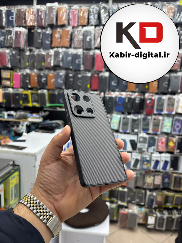 قاب گوشی Redmi Note 14s شیائومی Hatching Case سیلیکونی طرح هاشور ایربگ دار محافظ لنز دار