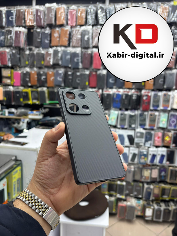 قاب گوشی Redmi Note 14s شیائومی Hatching Case سیلیکونی طرح هاشور ایربگ دار محافظ لنز دار