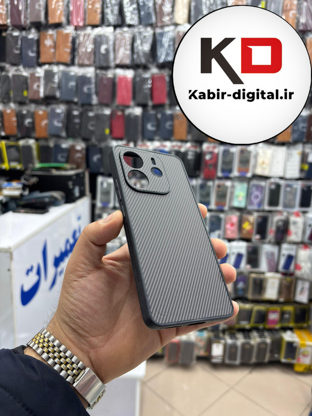 قاب گوشی Redmi Note 14 4g شیائومی Hatching Case سیلیکونی طرح هاشور ایربگ دار محافظ لنز دار