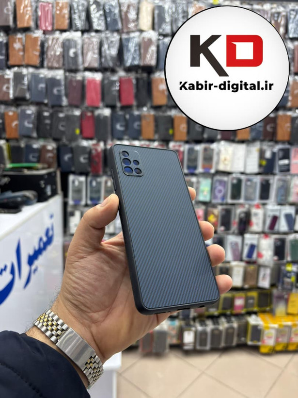 قاب گوشی Galaxy A51 سامسونگ Hatching Case سیلیکونی طرح هاشور ایربگ دار محافظ لنز دار