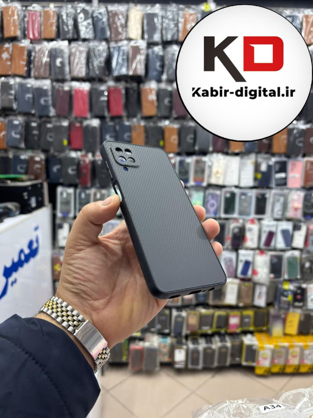 قاب گوشی Galaxy A12 / M12 سامسونگ Hatching Case سیلیکونی طرح هاشور ایربگ دار محافظ لنز دار