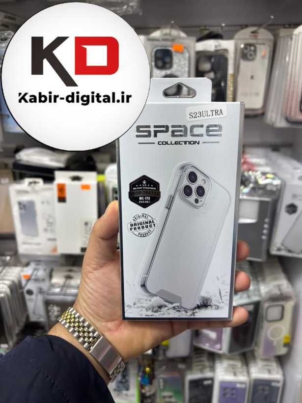 قاب گوشی Galaxy S23 Ultra سامسونگ ژله ایی پشت سخت شیشه ای شفاف محافظ لنزدار کپسولی بی رنگ