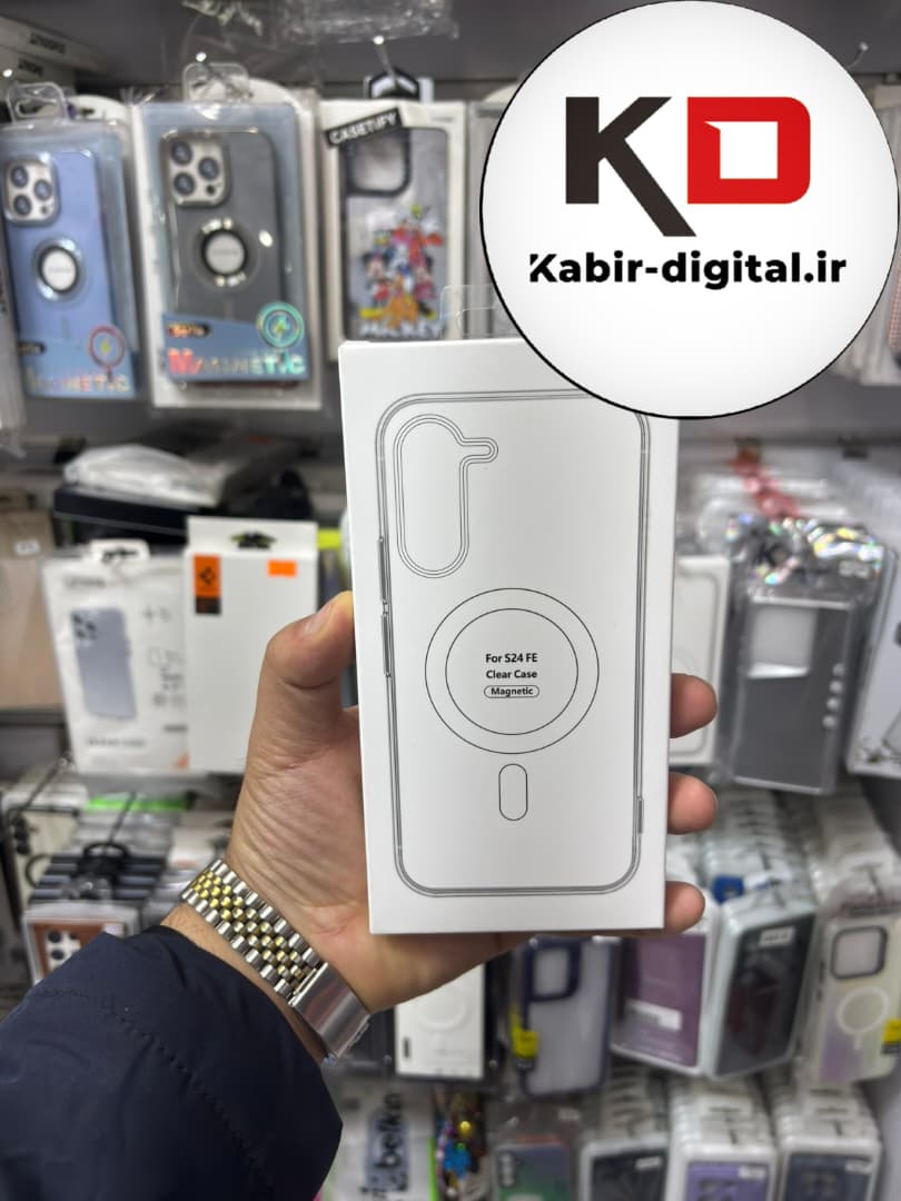 قاب گوشی Galaxy S24 FE سامسونگ Magsafe مگ سیف اورجینال دور ژله ای شفاف