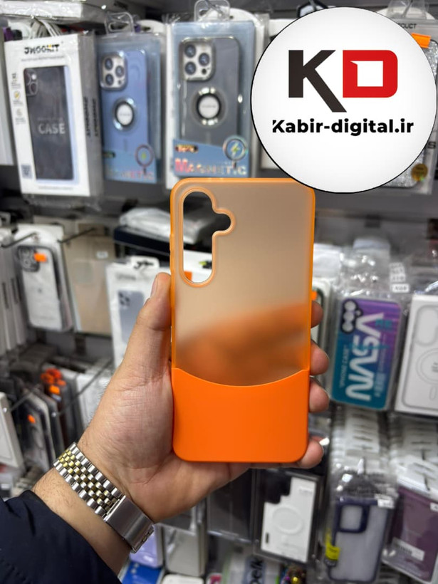 قاب گوشی Galaxy S24 FE سامسونگ لاکچری اورجینال مات دوتیکه HARD سخت نارنجی