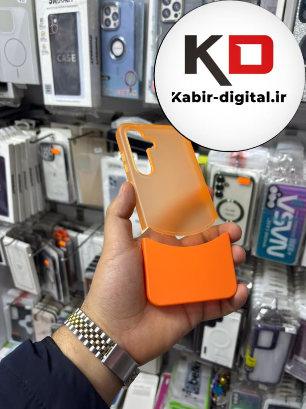 قاب گوشی Galaxy S24 FE سامسونگ لاکچری اورجینال مات دوتیکه HARD سخت نارنجی
