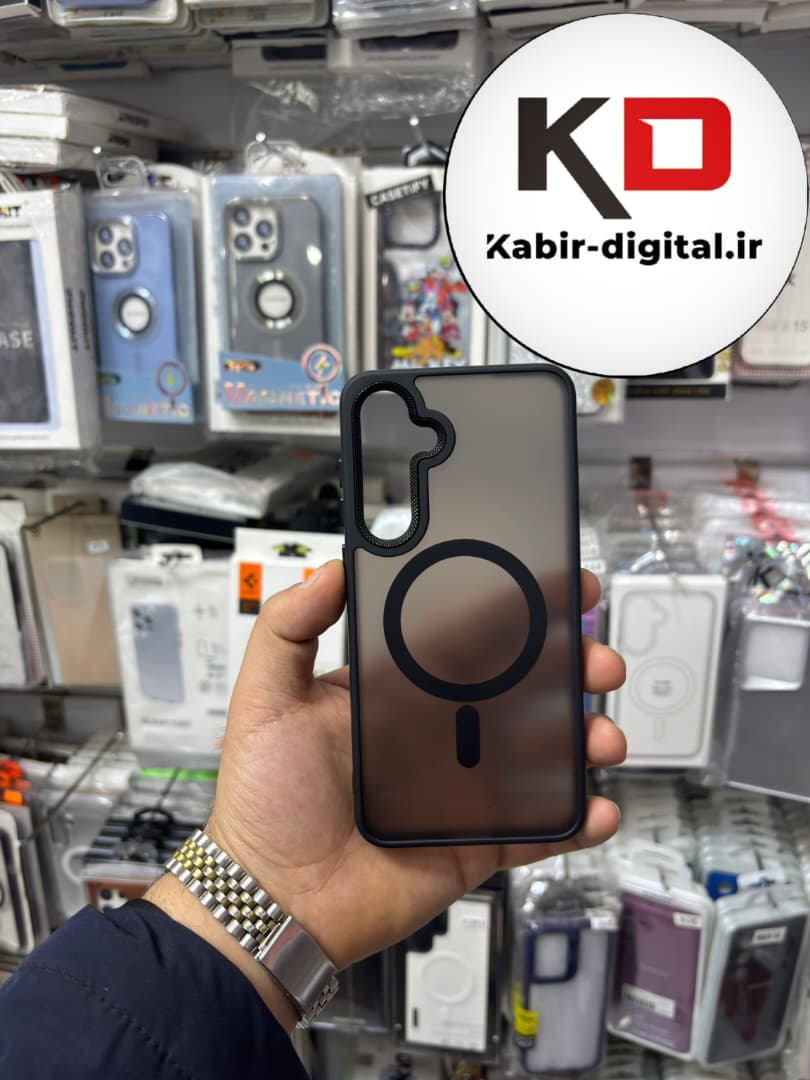 قاب گوشی Galaxy S24 FE سامسونگ Magsafe مگ سیف اورجینال لنز کربن مات مشکی