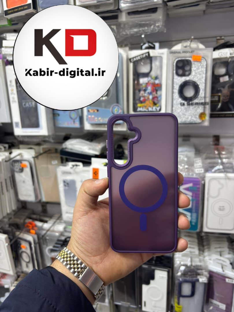 قاب گوشی Galaxy S24 FE سامسونگ Magsafe مگ سیف اورجینال لنز کربن مات بنفش