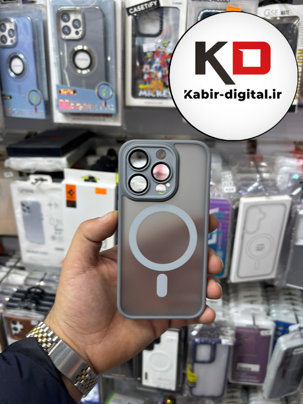 قاب گوشی iPhone 15 Pro Max آیفون Magsafe مگ سیف اورجینال لنز کربن مات تیتانیوم