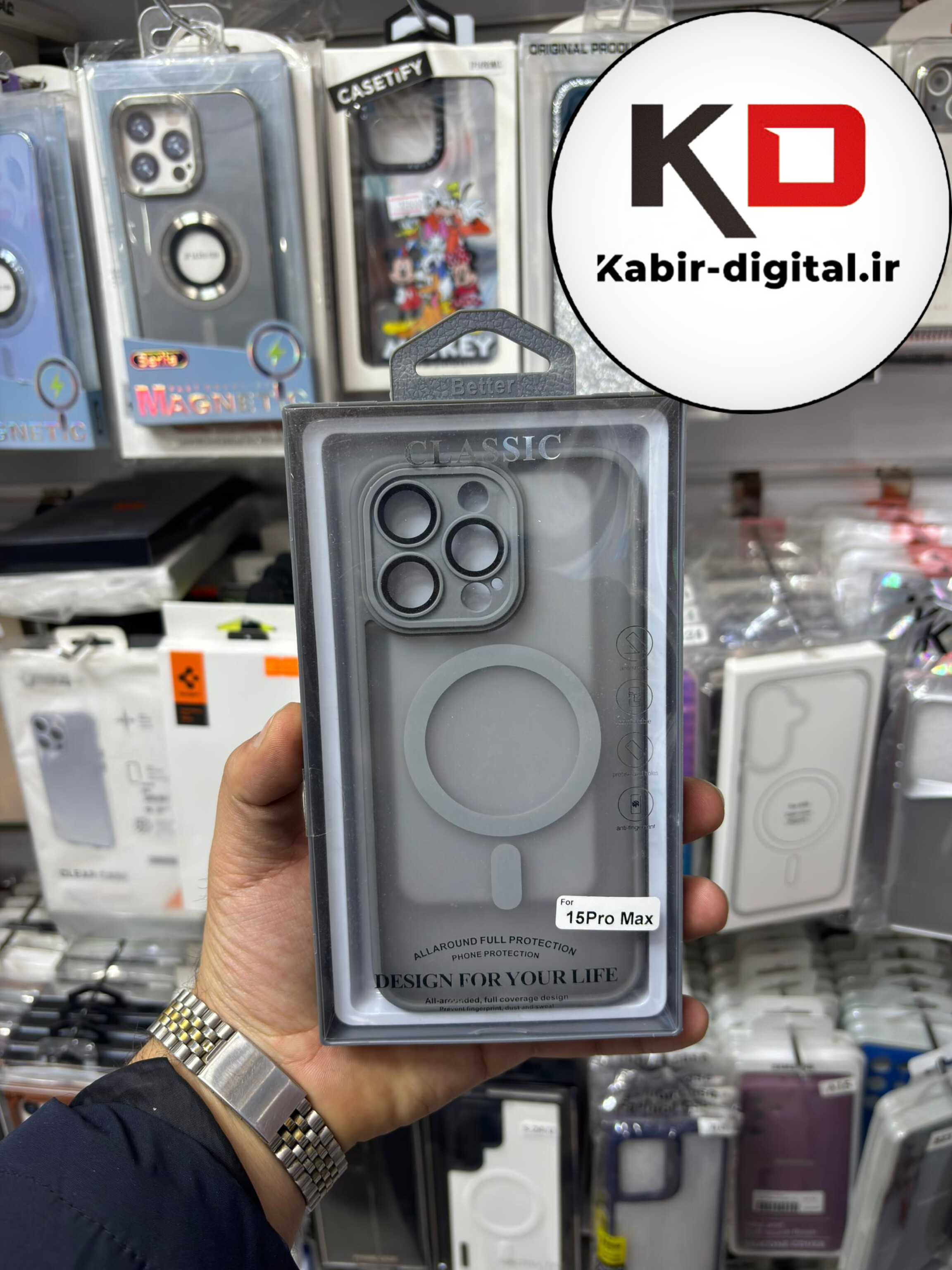 قاب گوشی iPhone 15 Pro Max آیفون Magsafe مگ سیف اورجینال لنز کربن مات تیتانیوم