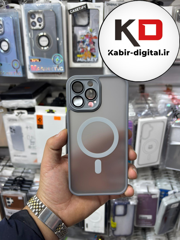 قاب گوشی iPhone 13 Pro Max آیفون Magsafe مگ سیف اورجینال لنز کربن مات تیتانیوم