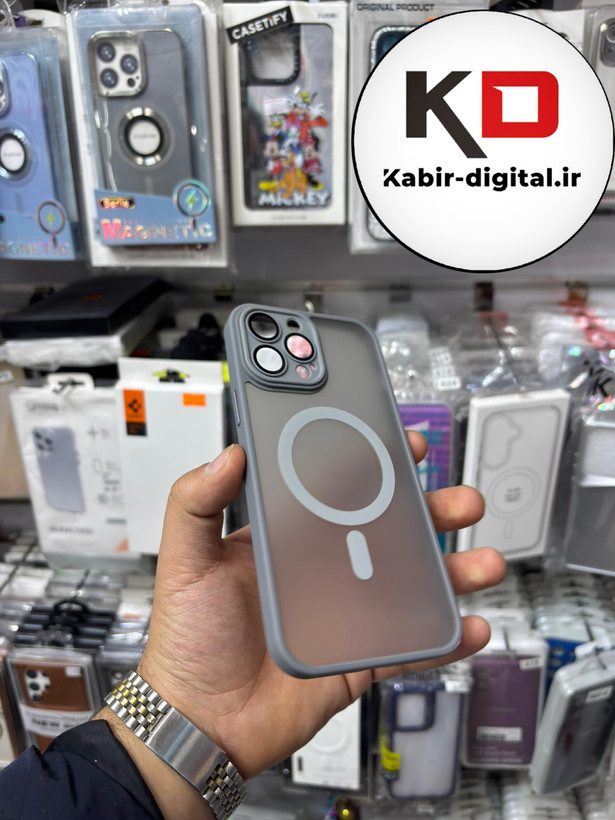 قاب گوشی iPhone 13 Pro Max آیفون Magsafe مگ سیف اورجینال لنز کربن مات تیتانیوم