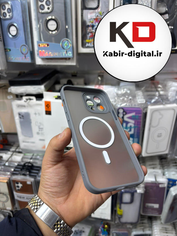 قاب گوشی iPhone 13 Pro Max آیفون Magsafe مگ سیف اورجینال لنز کربن مات تیتانیوم
