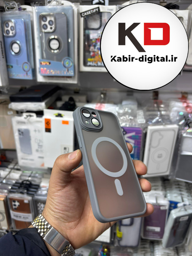 قاب گوشی iPhone 13 آیفون Magsafe مگ سیف اورجینال لنز کربن مات تیتانیوم