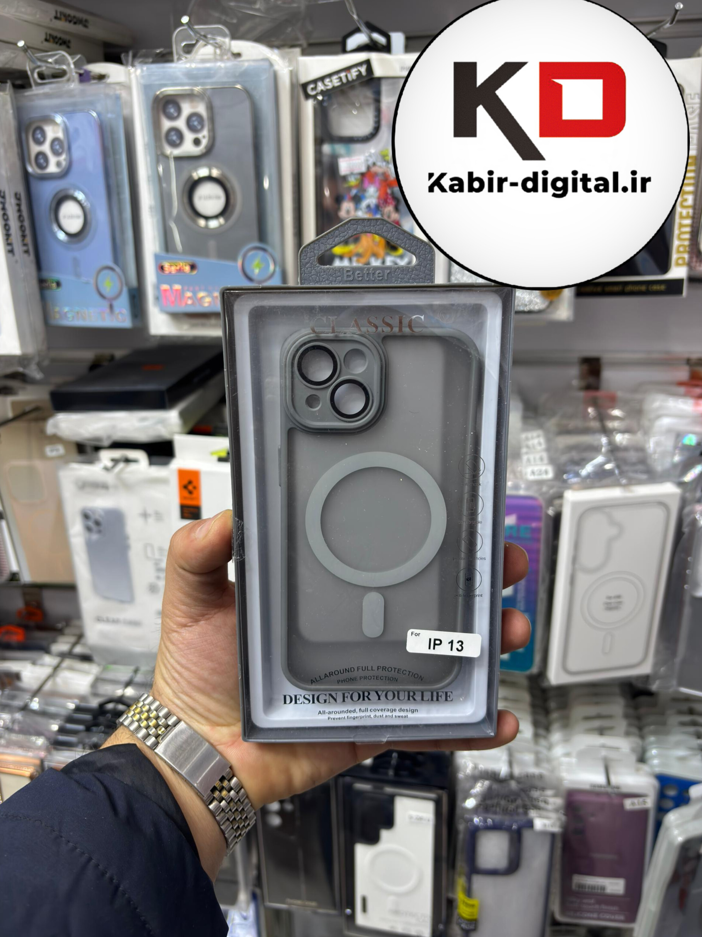 قاب گوشی iPhone 13 آیفون Magsafe مگ سیف اورجینال لنز کربن مات تیتانیوم