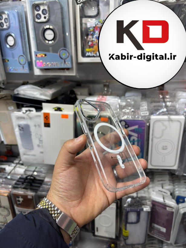 قاب گوشی iPhone 17 آیفون اورجینال بلکین belkin طرح طلقی شیشه ای شفاف لنز کرومی