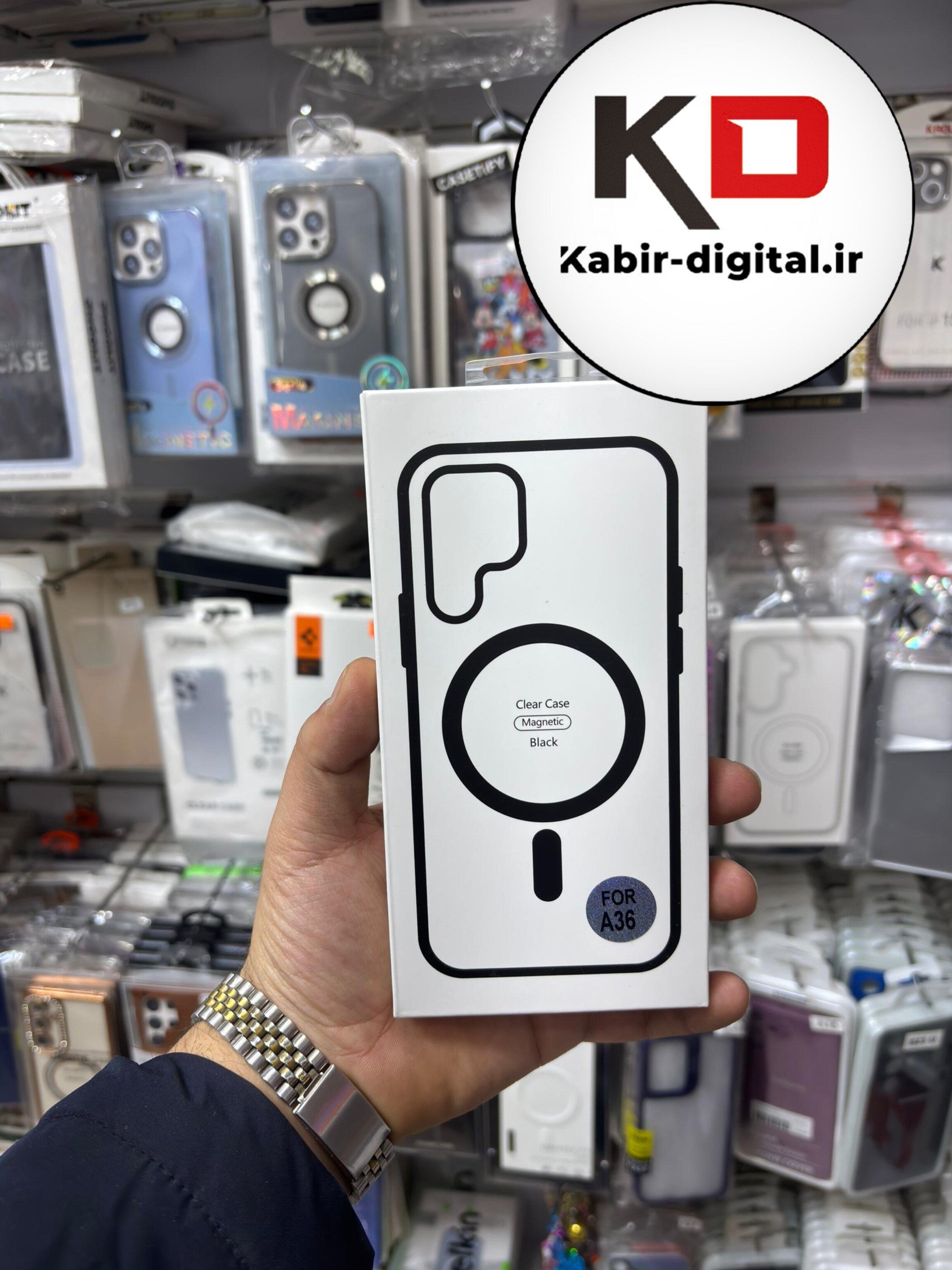 قاب گوشی Galaxy A56/A36 سامسونگ Magsafe مگ سیف دور ژله ای شفاف مشکی