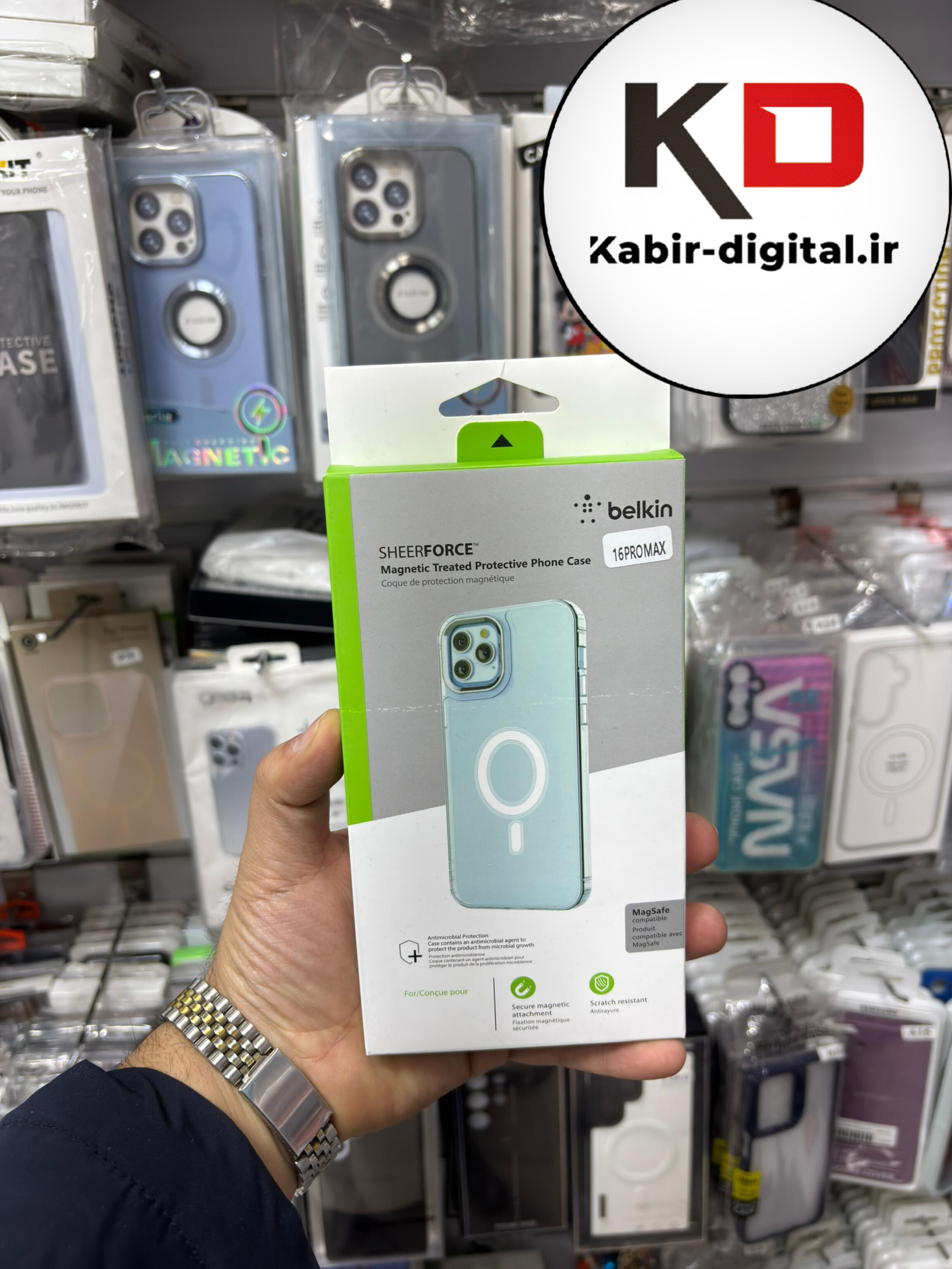 قاب گوشیiPhone 16 Pro max آیفون Magsafe مگ سیف اورجینال دور ژله ای شفاف