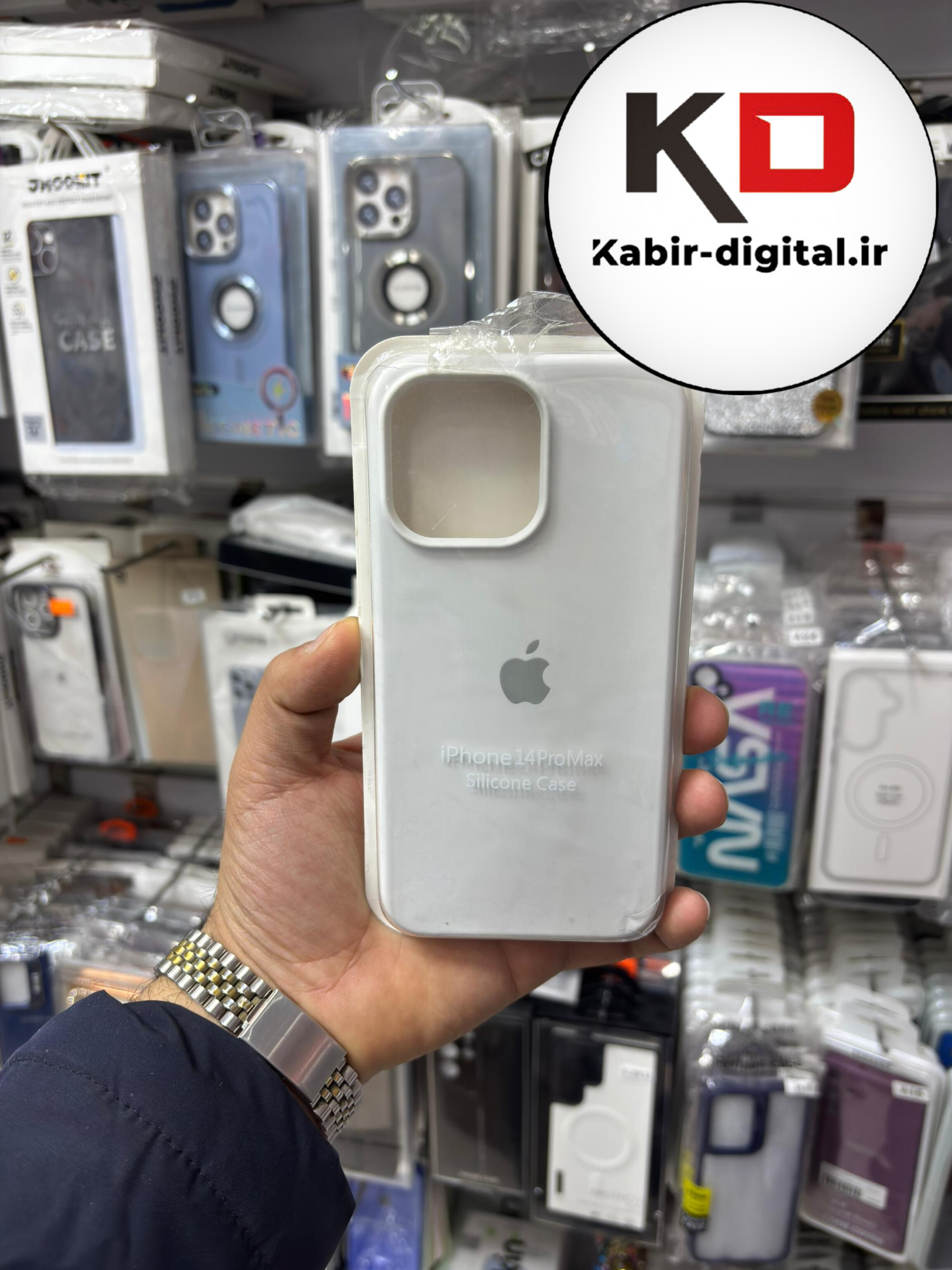 قاب گوشیiPhone 14 Pro max آیفون سیلیکونی اورجینال پاک کنی درجه یک زیربسته سفید