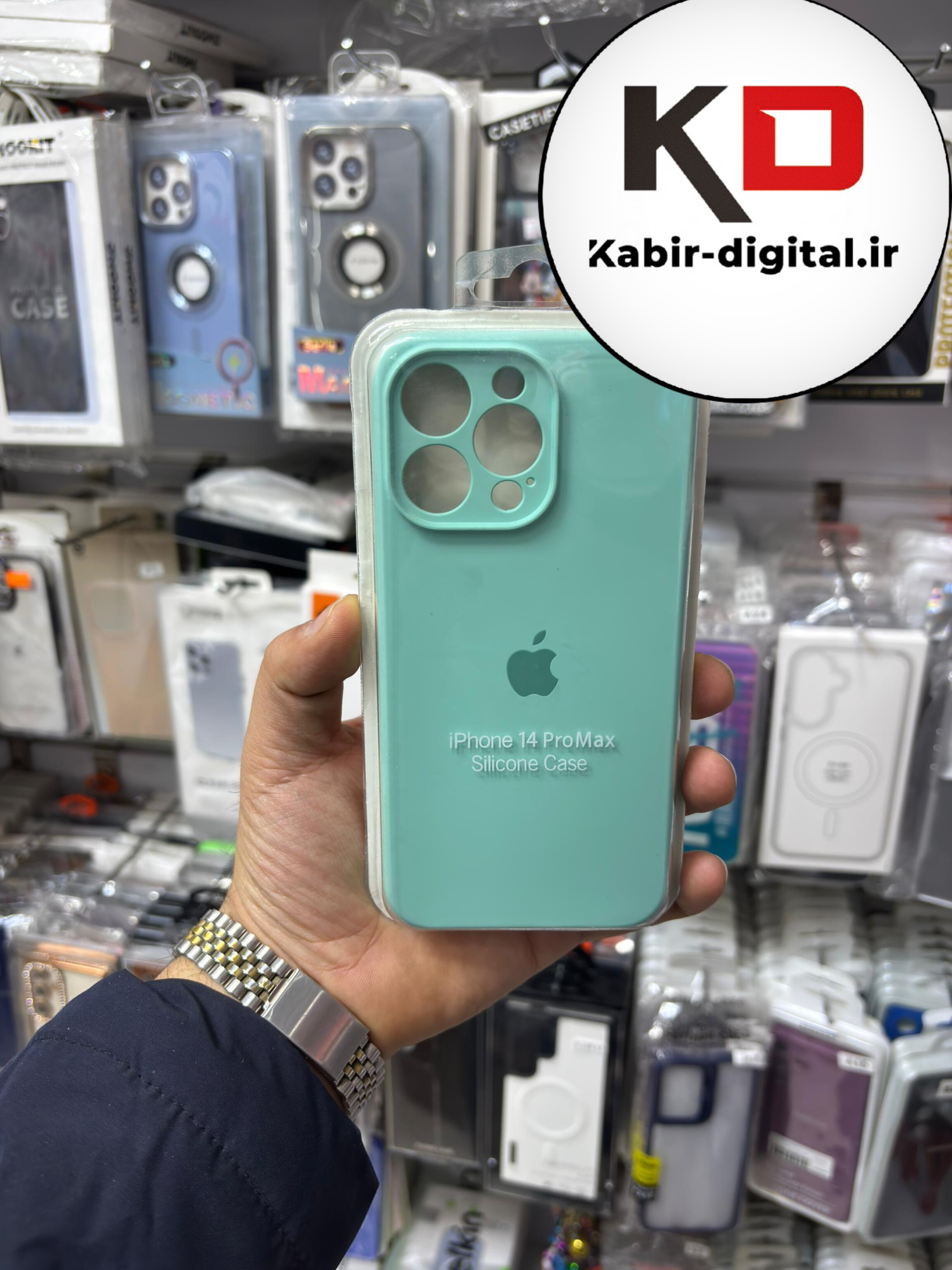قاب گوشیiPhone 14 Pro max آیفون سیلیکونی اورجینال پاک کنی درجه یک زیربسته  سبز ادامسی