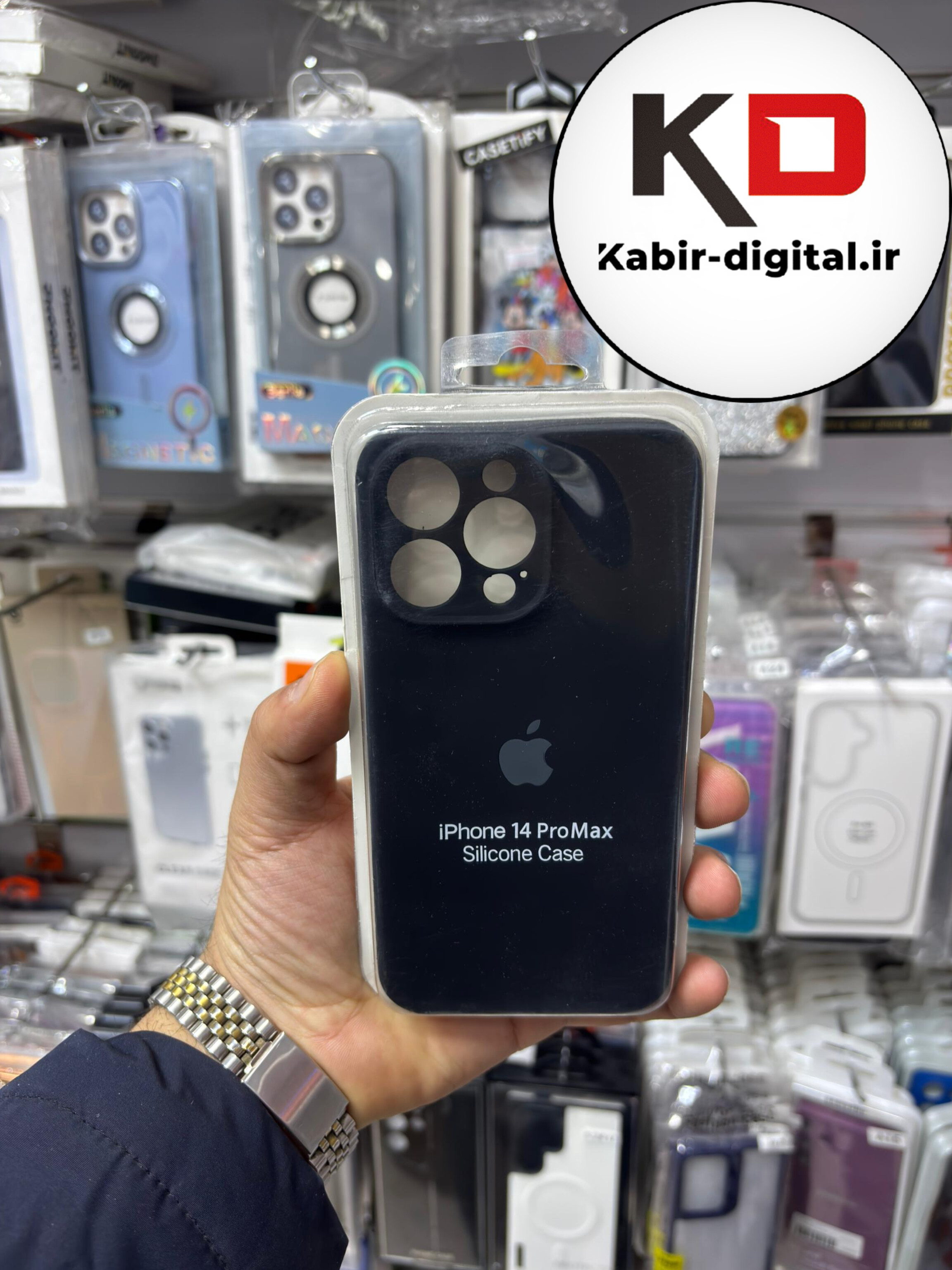 قاب گوشیiPhone 14 Pro max آیفون سیلیکونی اورجینال پاک کنی درجه یک زیربسته مشکی