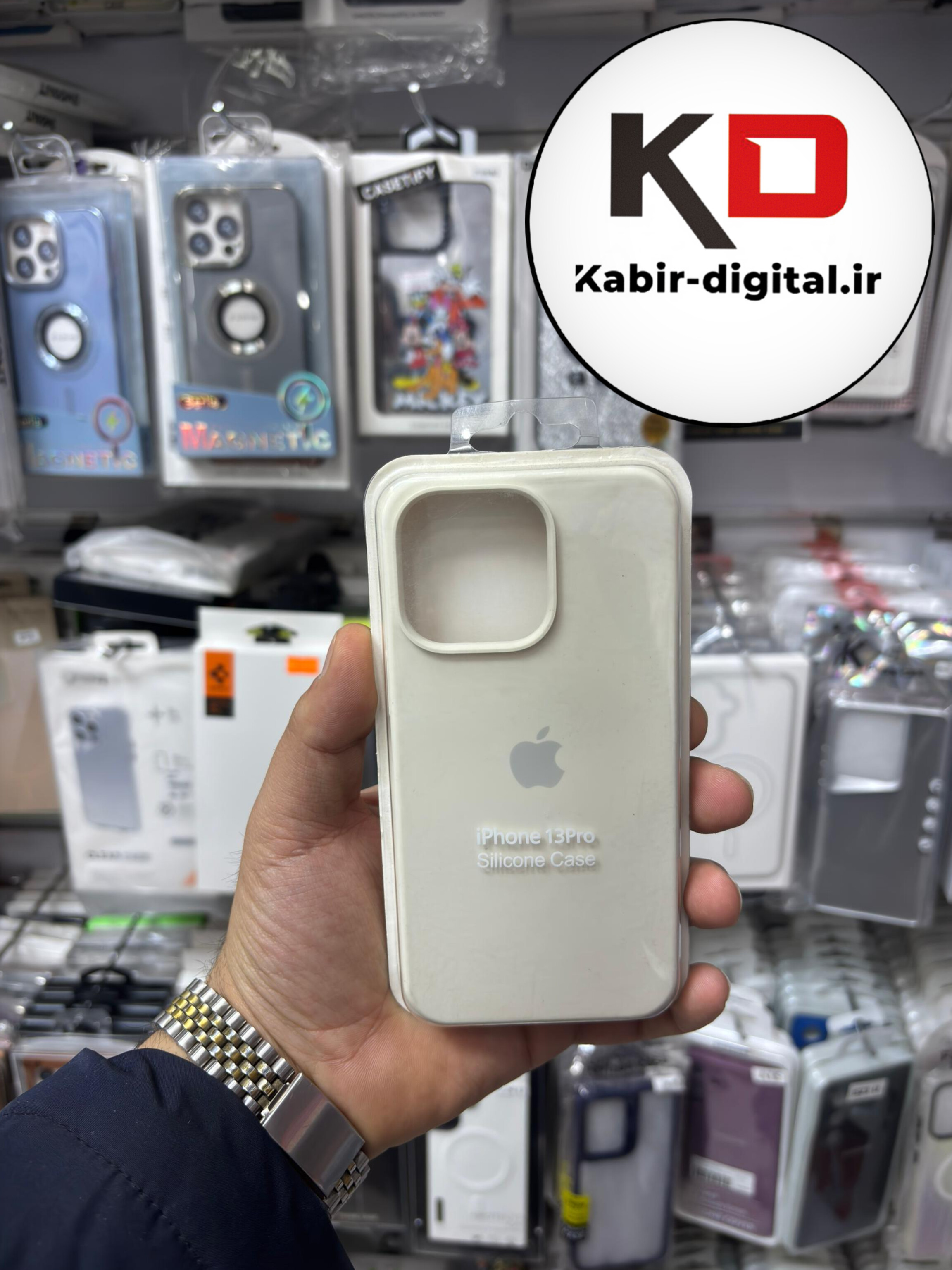 قاب گوشی iPhone 13 Pro آیفون سیلیکونی اورجینال پاک کنی درجه یک زیربسته شیری
