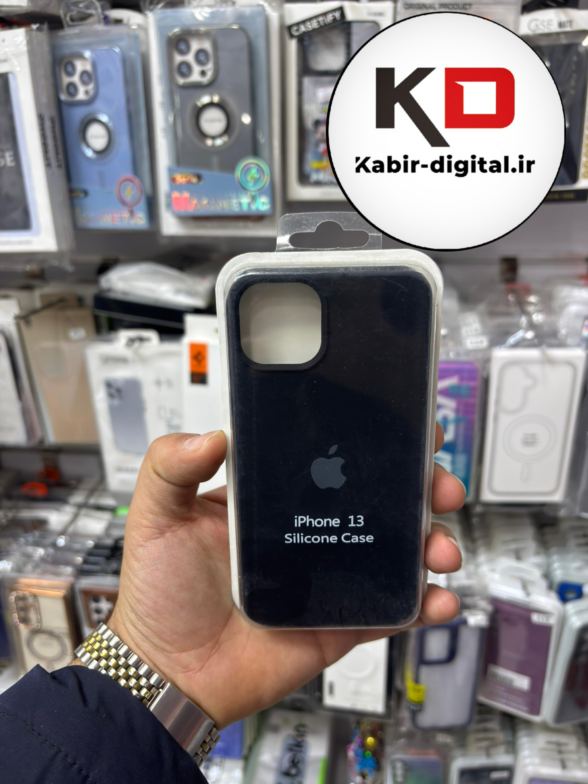 قاب گوشی iPhone 13 /14 /15آیفون سیلیکونی اورجینال پاک کنی درجه یک زیربسته مشکی