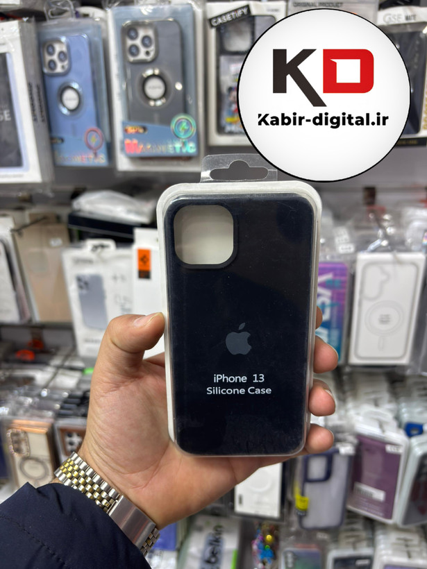 قاب گوشی iPhone 13 /14 /15آیفون سیلیکونی اورجینال پاک کنی درجه یک زیربسته مشکی