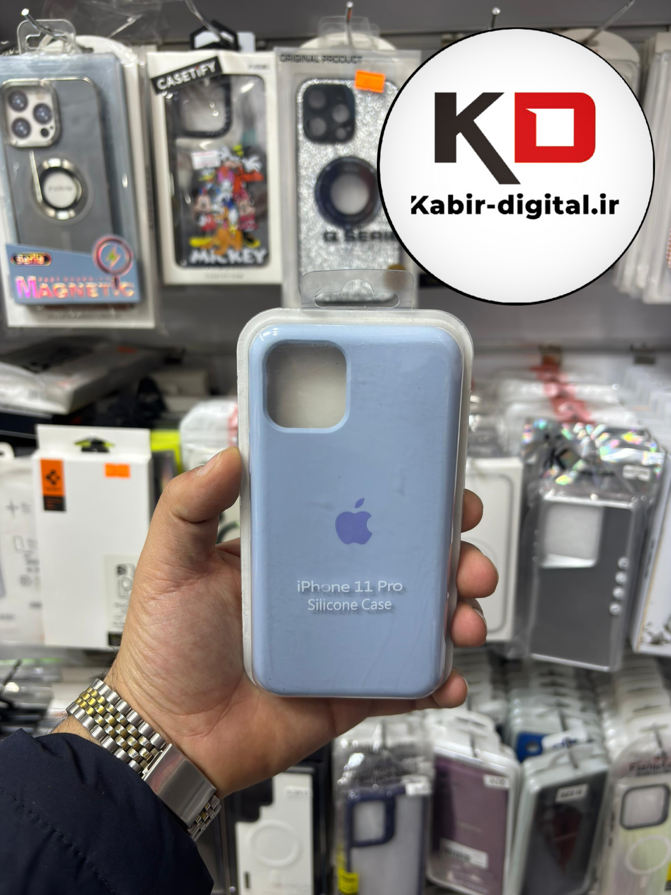 قاب گوشی iPhone 11 Pro آیفون سیلیکونی اورجینال پاک کنی درجه یک زیربسته آبی پاستیلی