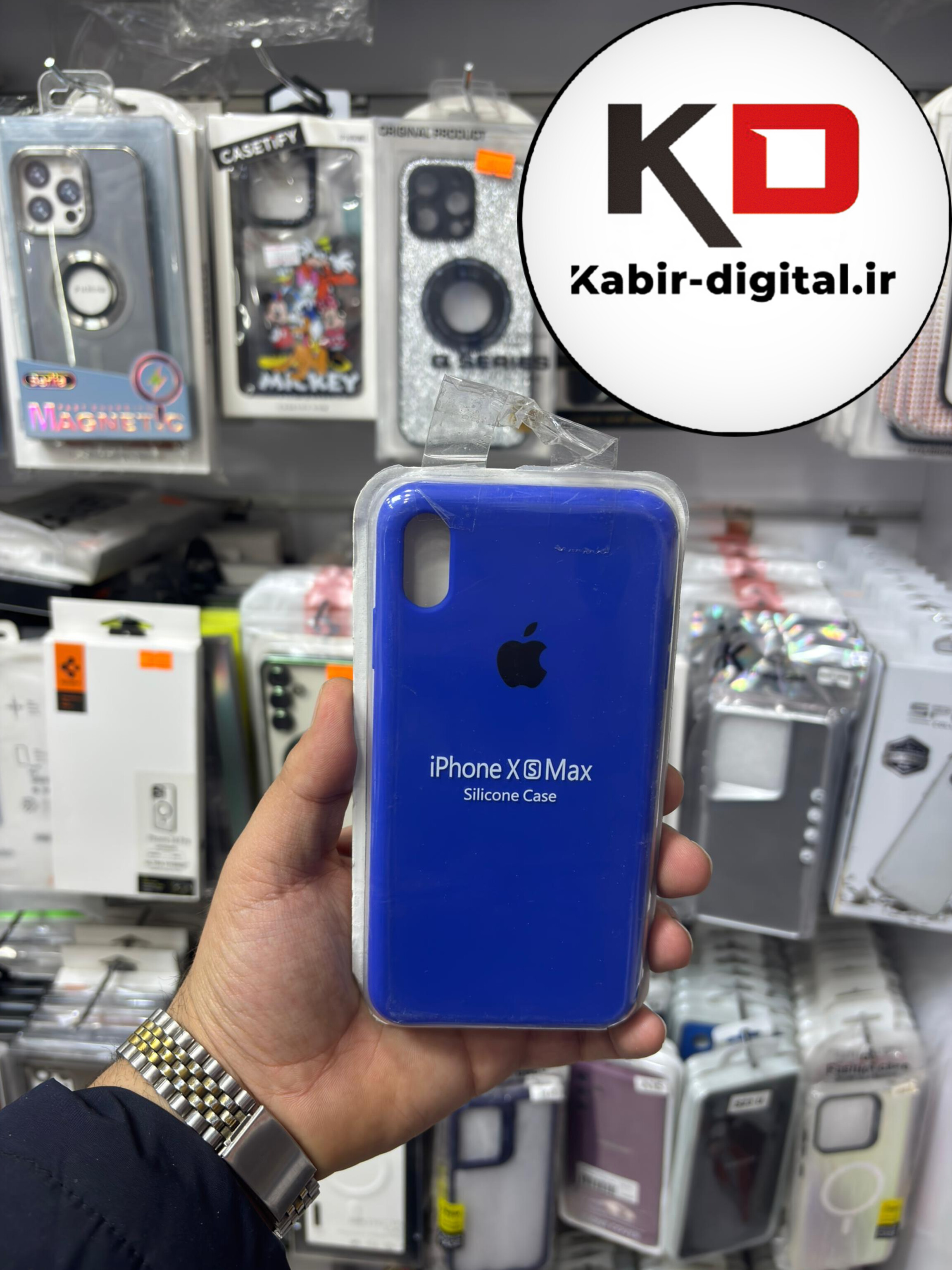 قاب گوشی iPhone XS MAX آیفون سیلیکونی اورجینال پاک کنی درجه یک زیربسته آبی کاربنی
