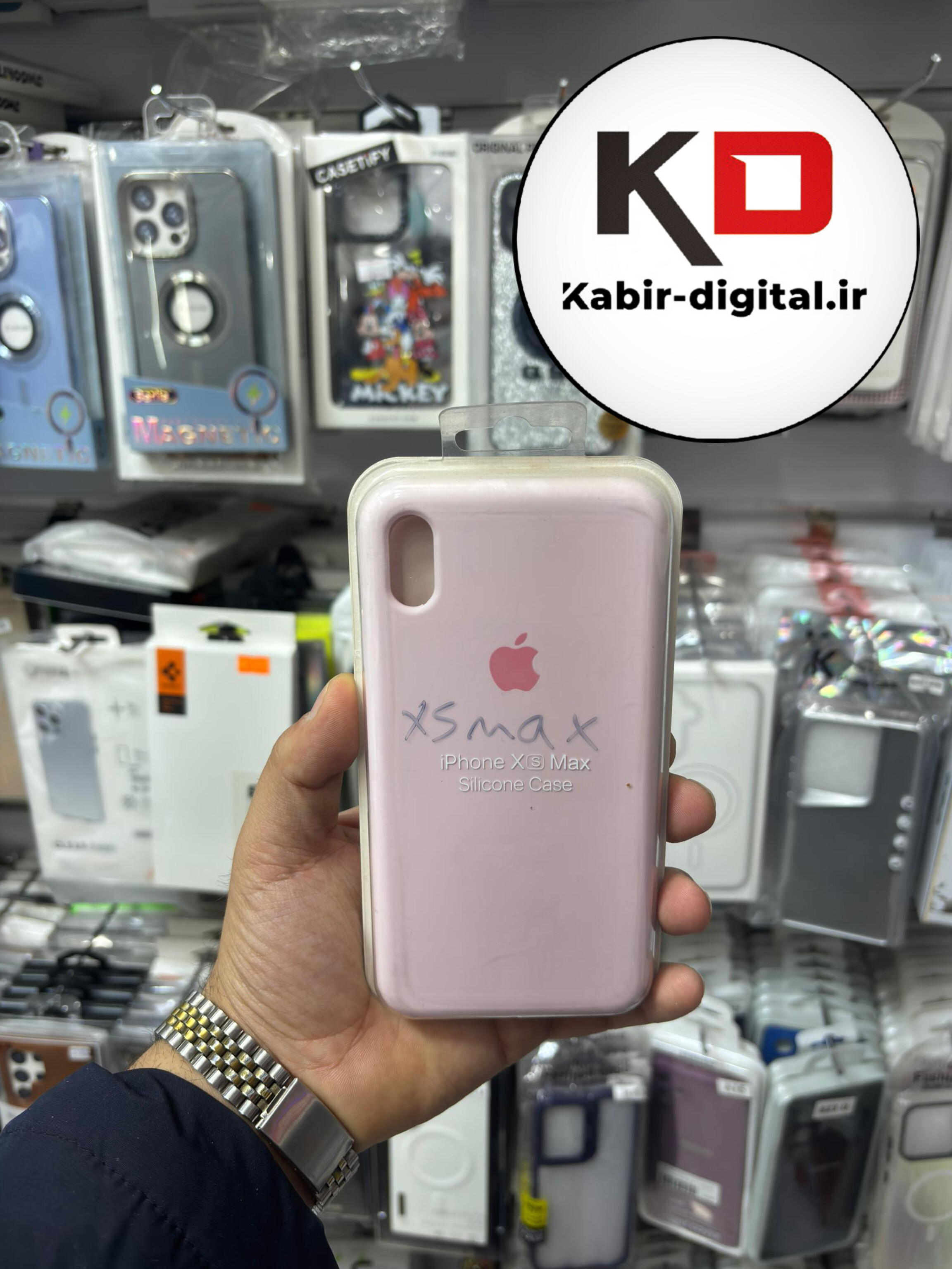 قاب گوشی iPhone XS MAX آیفون سیلیکونی اورجینال پاک کنی درجه یک زیربسته صورتی پاستیلی