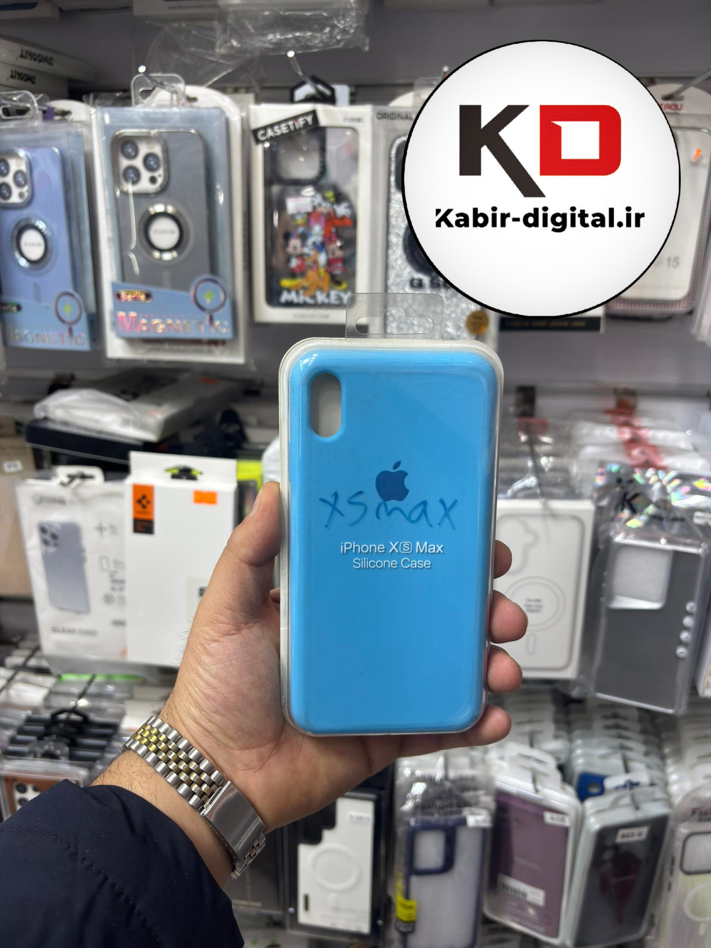 قاب گوشی iPhone XS MAX آیفون سیلیکونی اورجینال پاک کنی درجه یک زیربسته آبی روشن