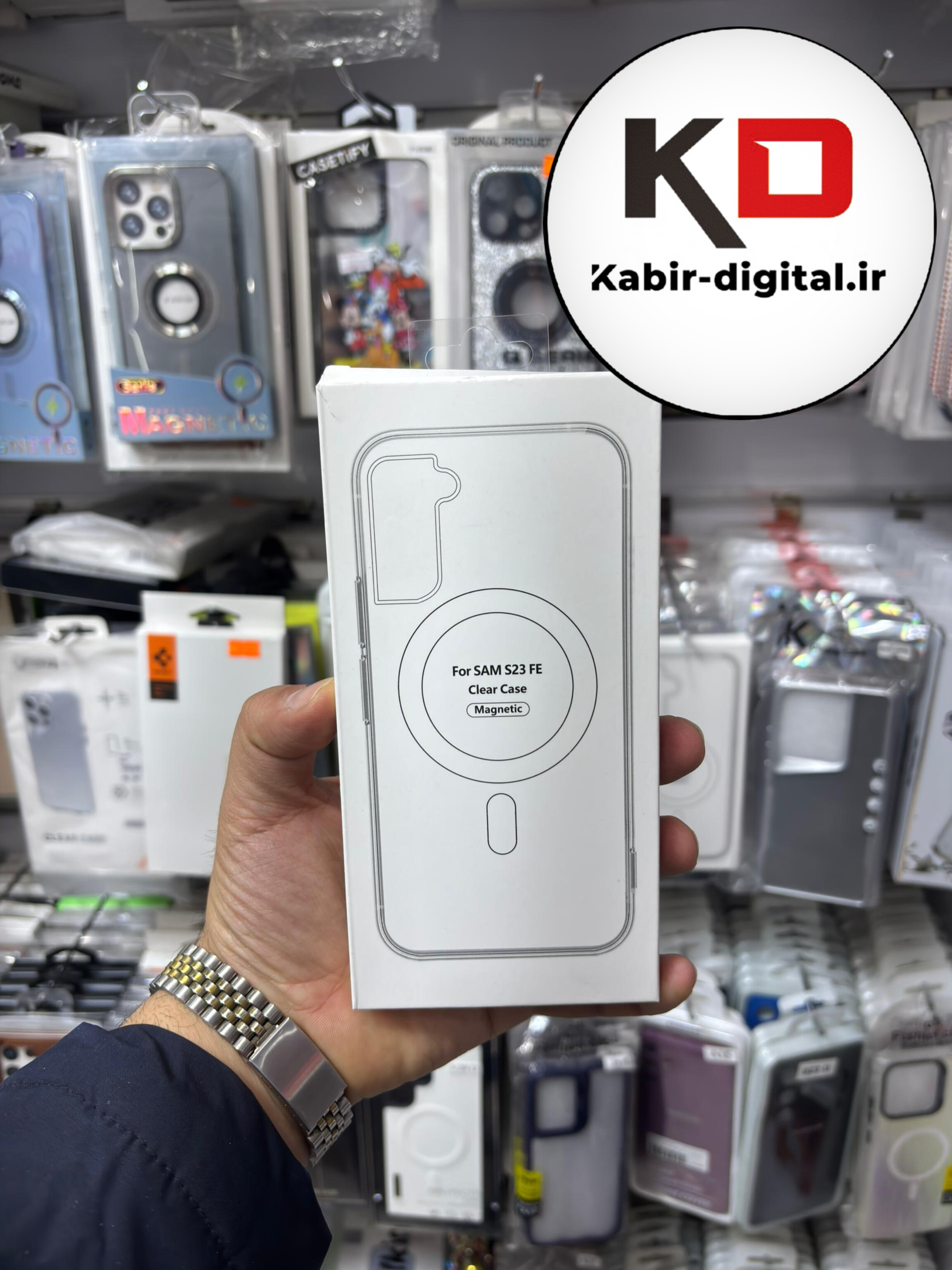 قاب گوشی Galaxy S23 FE سامسونگ Magsafe مگ سیف اورجینال دور ژله ای شفاف