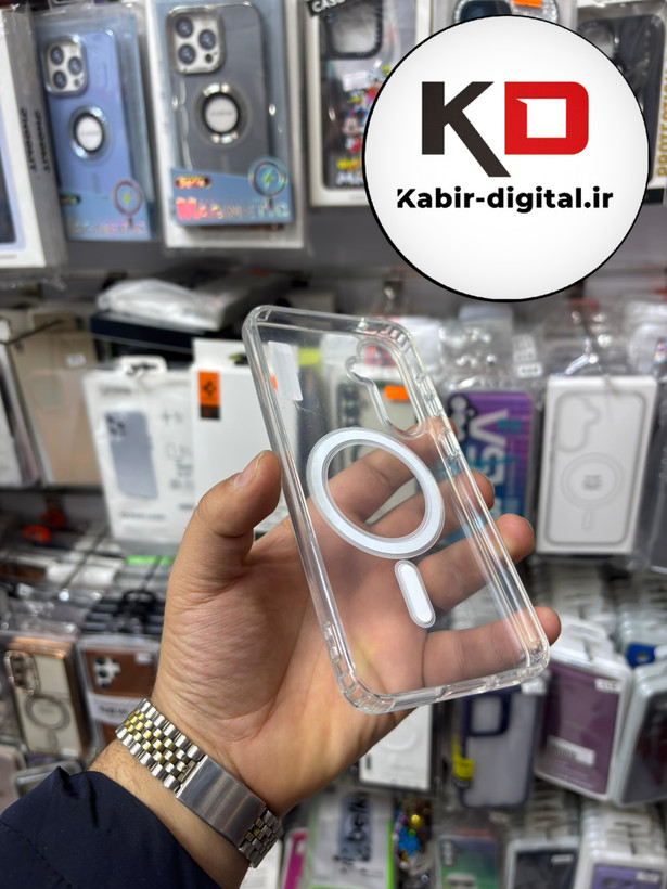 قاب گوشی Galaxy S23 FE سامسونگ Magsafe مگ سیف اورجینال دور ژله ای شفاف
