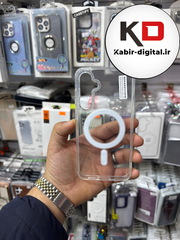 قاب گوشی Galaxy S23 FE سامسونگ Magsafe مگ سیف اورجینال دور ژله ای شفاف