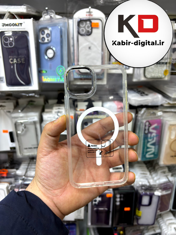 قاب گوشی iPhone 11 Pro Max آیفون اورجینال بلکین belkin طرح طلقی شیشه ای شفاف لنز کرومی مگ سیف دار