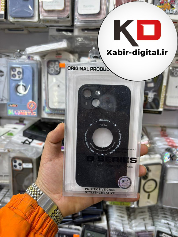 قاب گوشی iPhone 13/14 آیفون اورجینال محافظ لنزدار شیشه ای شاین مشکی