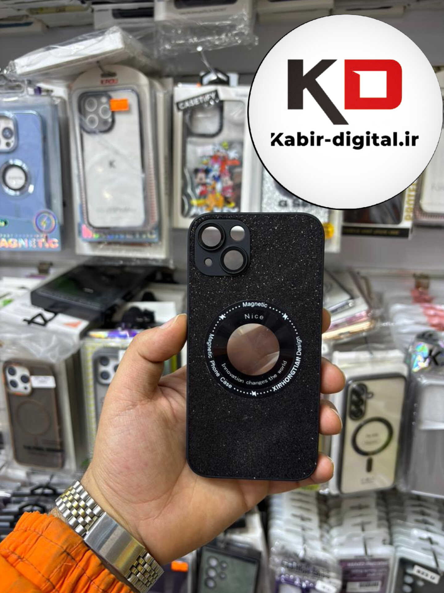 قاب گوشی iPhone 13/14 آیفون اورجینال محافظ لنزدار شیشه ای شاین مشکی