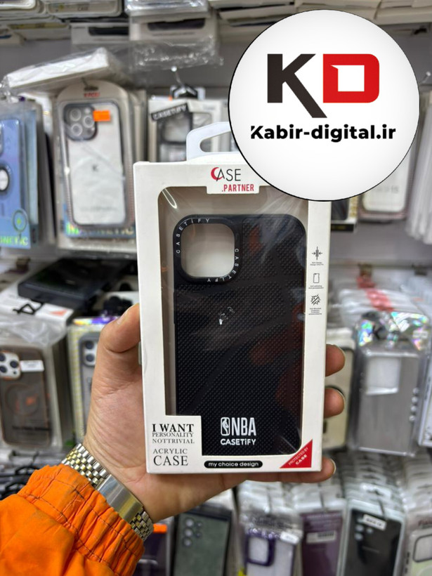 قاب گوشی iPhone 13 / 14 آیفون سیلیکونی فانتزی سخت Hard سه بعدی برجسته Casetify طرح NBA
