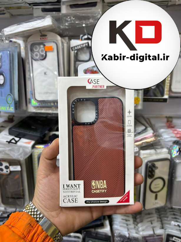 قاب گوشی iPhone 13 / 14 آیفون سیلیکونی فانتزی سخت Hard سه بعدی برجسته Casetify طرح NBA