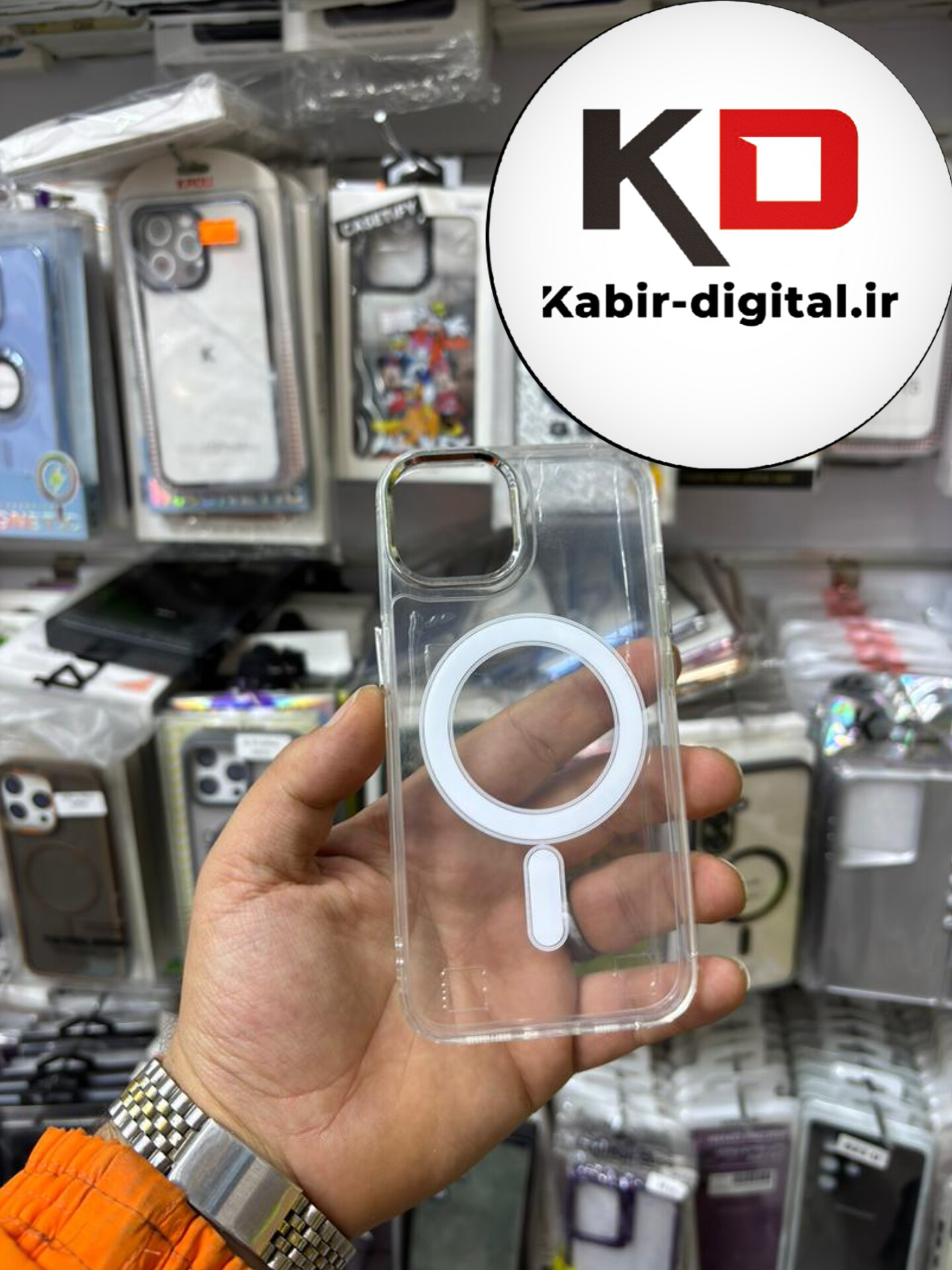 قاب گوشی iPhone 13 آیفون اورجینال بلکین belkin طرح طلقی شیشه ای شفاف لنز کرومی مگ سیف دار