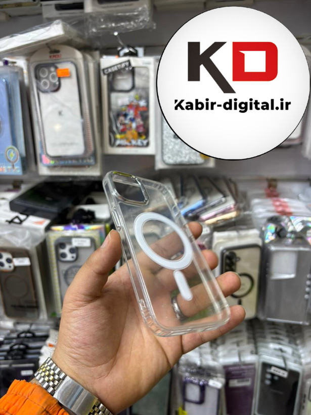 قاب گوشی iPhone 13 آیفون اورجینال بلکین belkin طرح طلقی شیشه ای شفاف لنز کرومی مگ سیف دار