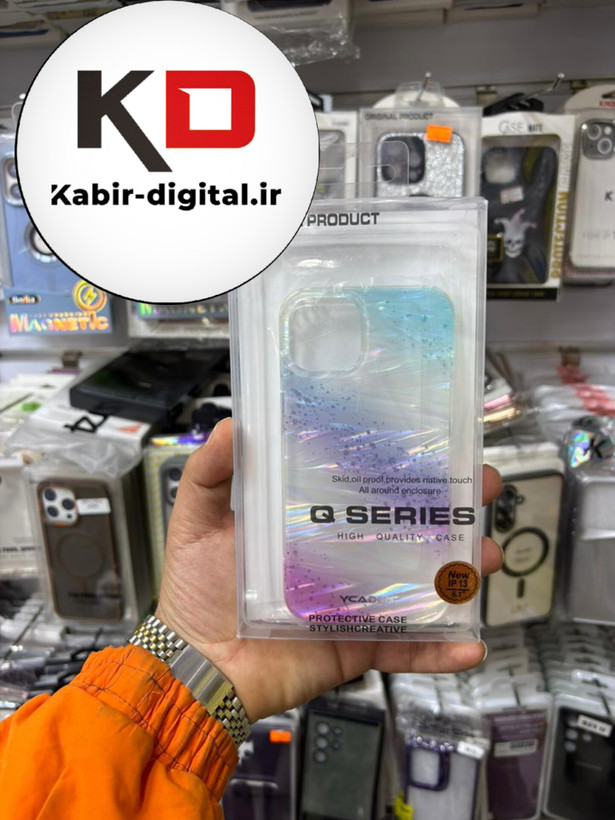 قاب گوشی iPhone 13 آیفون اورجینال سیلیکونی شفاف کهکشانی اکلیلی لاکچری هفت رنگ