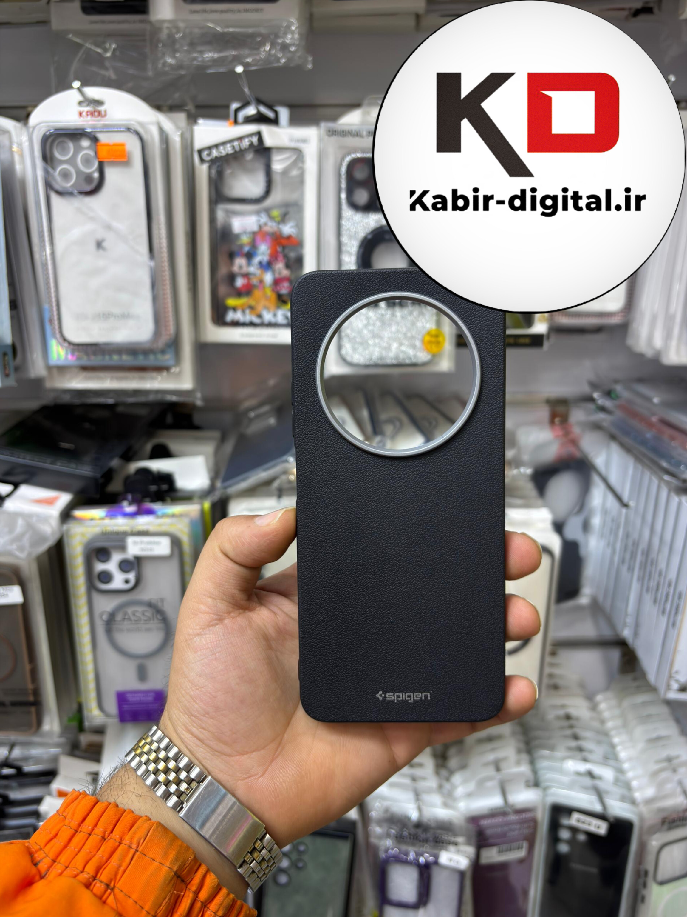 قاب گوشی Redmi 14C / Poco C75 / Redmi A4 شیائومی لدر دیزاین SOFT Lether Design سیلیکونی SPIGEN اسپیگن طرح چرم مشکی