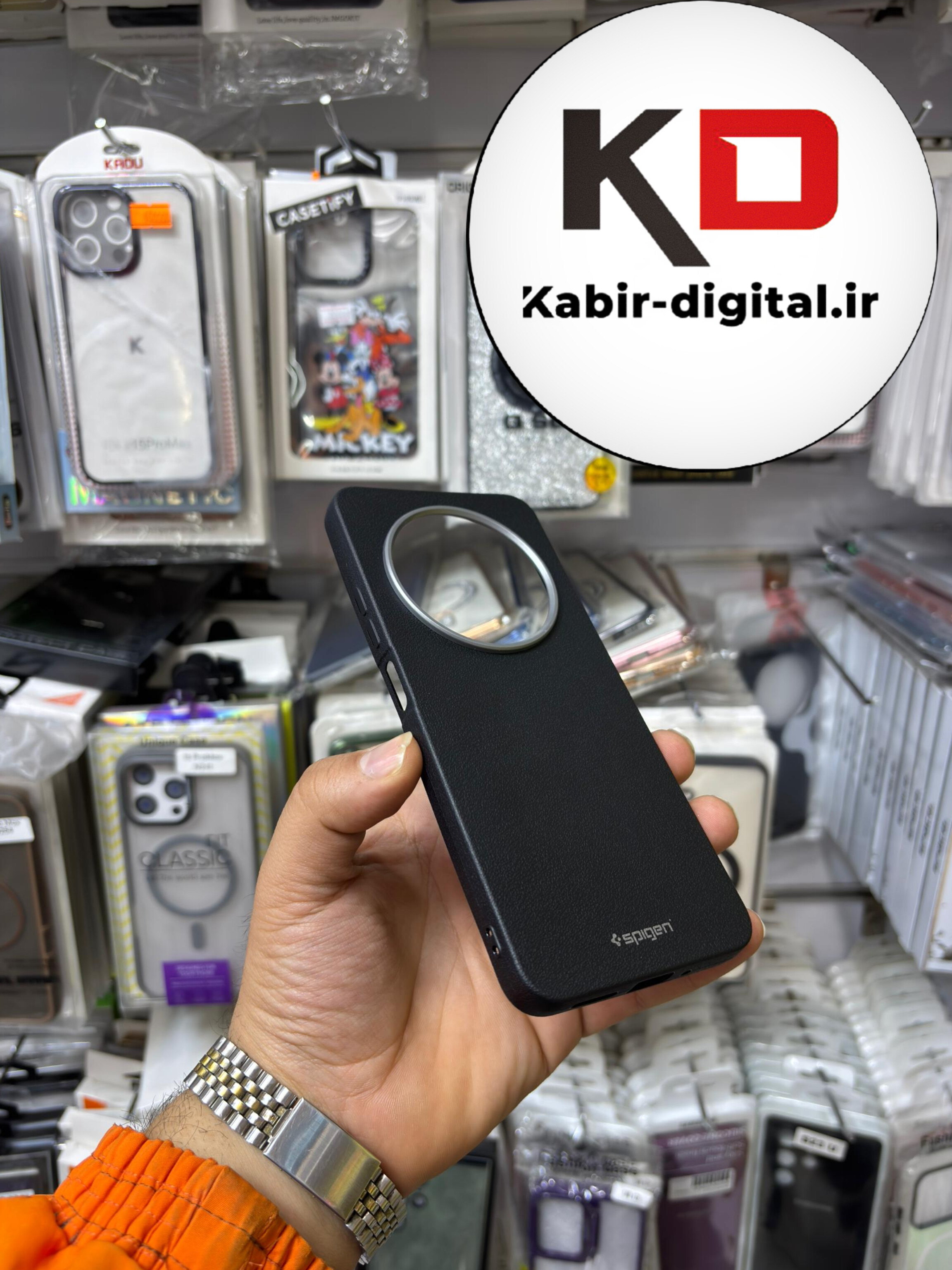 قاب گوشی Redmi 14C / Poco C75 / Redmi A4 شیائومی لدر دیزاین SOFT Lether Design سیلیکونی SPIGEN اسپیگن طرح چرم مشکی